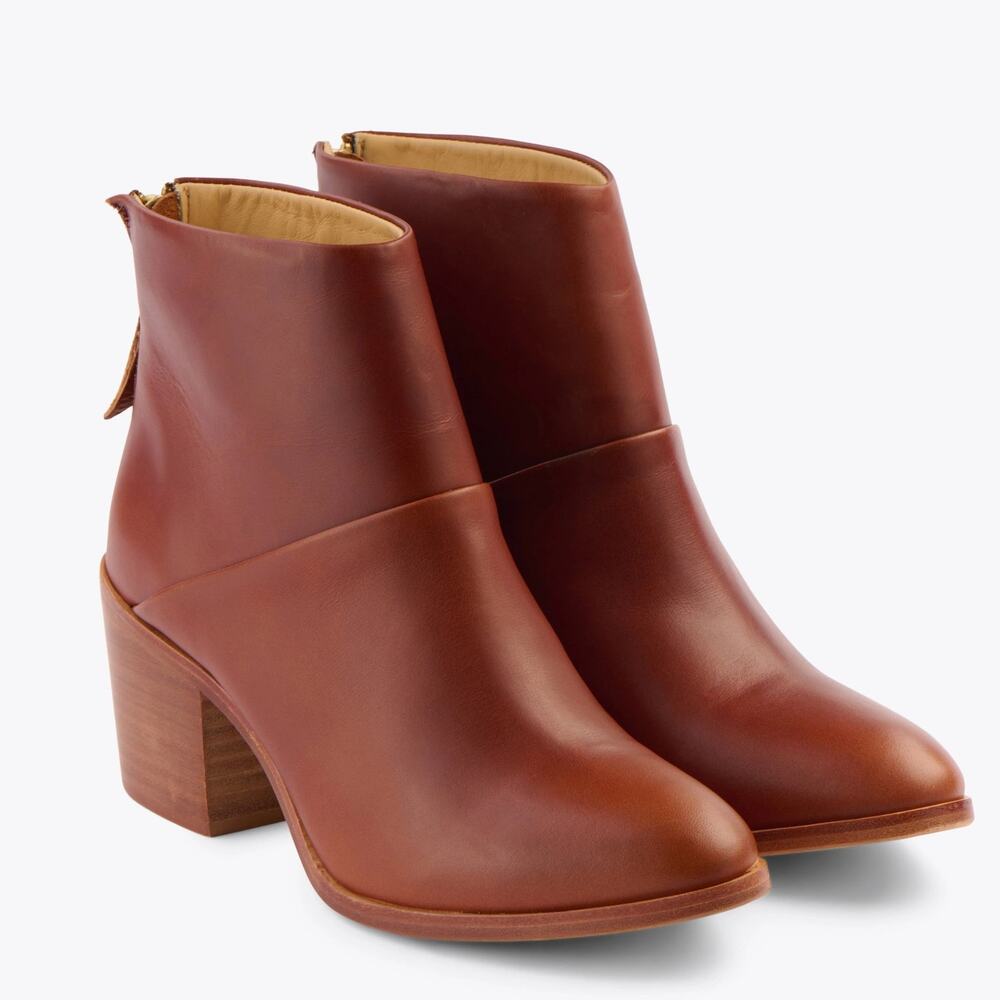Nisolo Dari Commuter Boot Brandy Anthropologie Leather Block Heel Ankle Booties - Picture 15 of 15